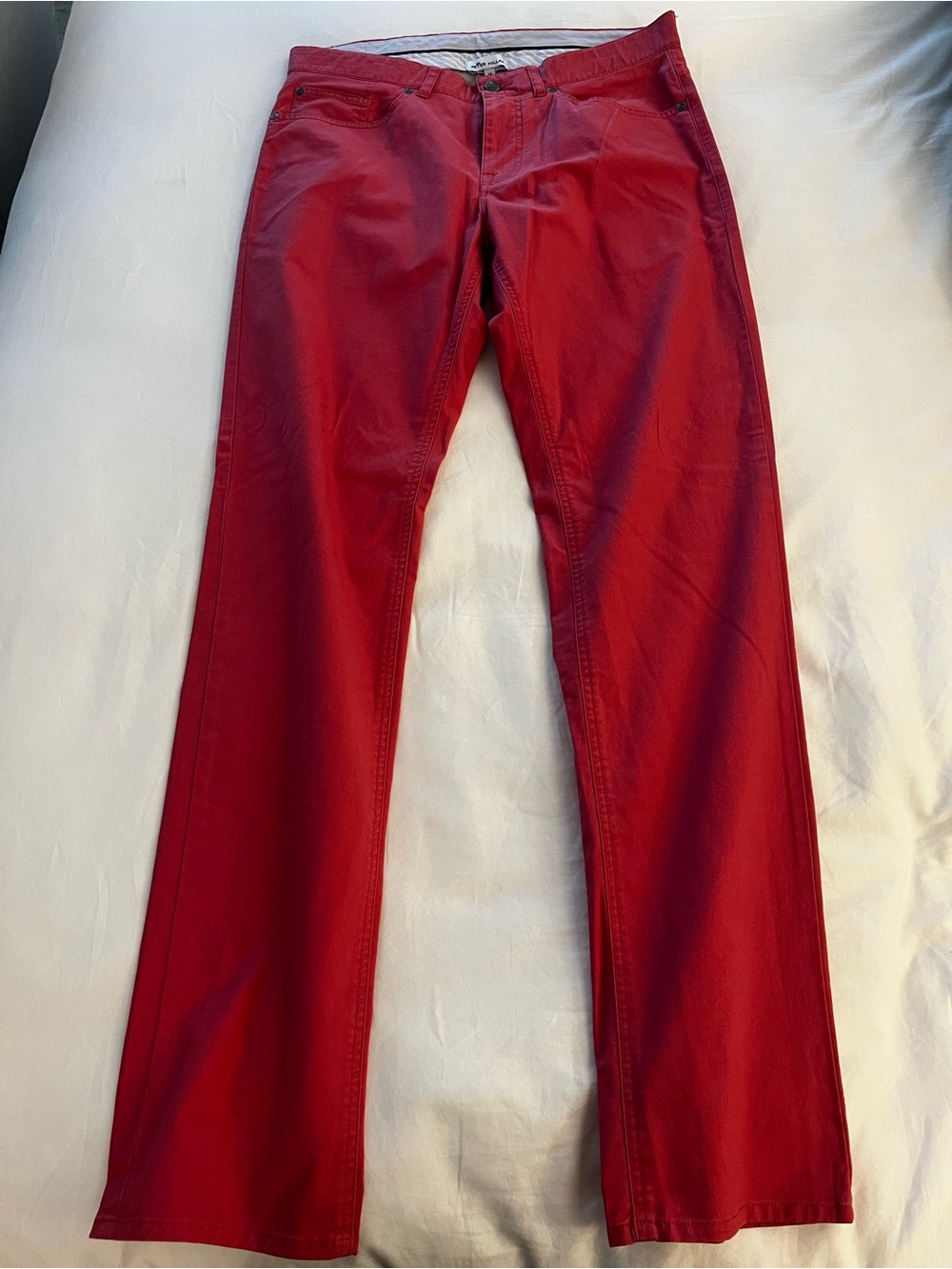 Peter Millar Men’s Red Coral Five-Pocket Pants Size 34